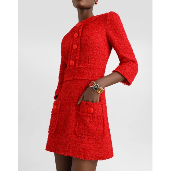 Dolce & Gabbana Short dress in rachel tweed, view 5