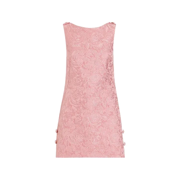 Dolce & Gabbana Short floral quilted jacquard sack dress