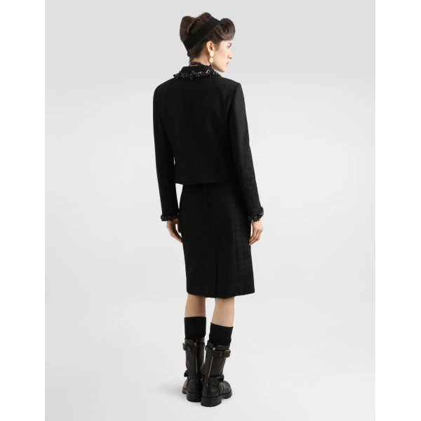Dolce & Gabbana Short jacket in stretch mat, view 3