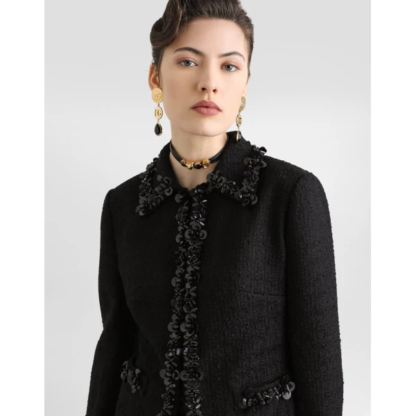 Dolce & Gabbana Short jacket in stretch mat, view 4