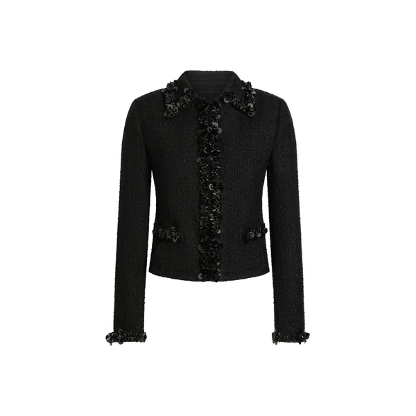 Short jacket in stretch mat