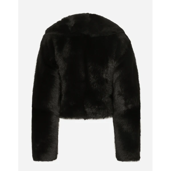Dolce & Gabbana Short lambskin jacket with belt, view 2