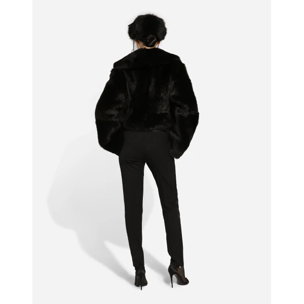 Dolce & Gabbana Short lambskin jacket with belt, view 4