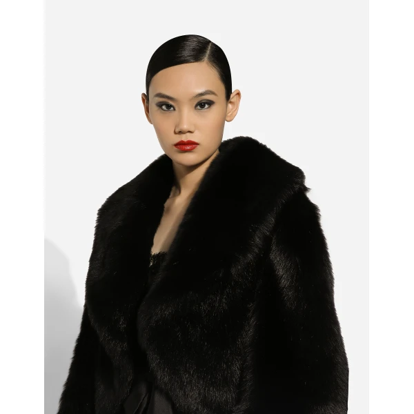 Dolce & Gabbana Short lambskin jacket with belt, view 5