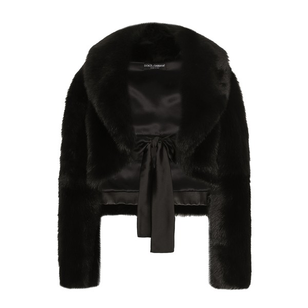 Dolce & Gabbana Short lambskin jacket with belt