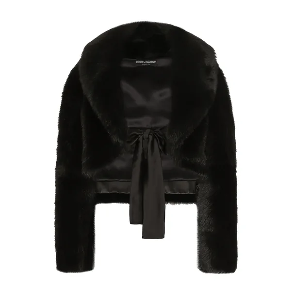Dolce & Gabbana Short lambskin jacket with belt