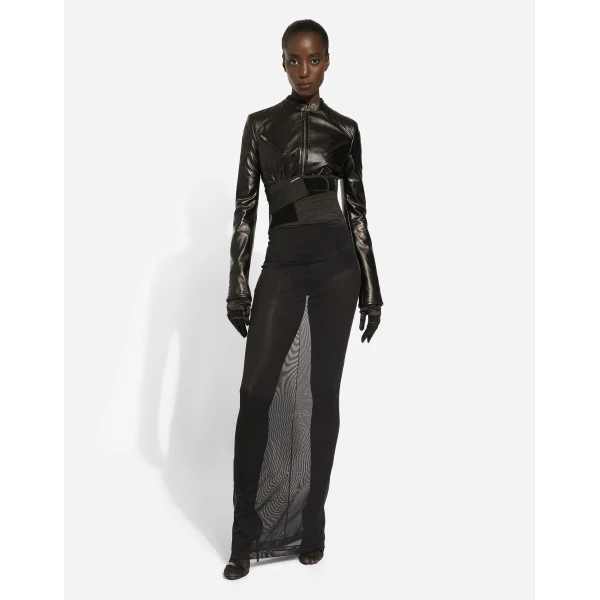 Dolce & Gabbana Short leather biker jacket, view 3