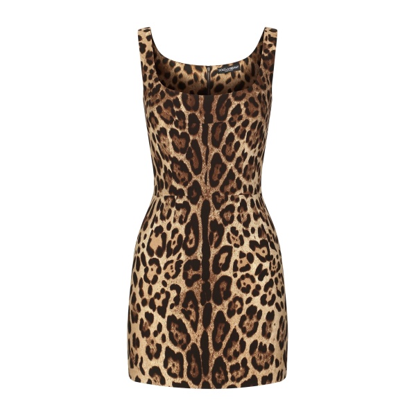 Dolce & Gabbana Short leopard-print charmeuse dress