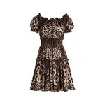 Dolce & Gabbana Short leopard-print poplin dress