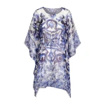 Dolce & Gabbana Short majolica-print chiffon caftan
