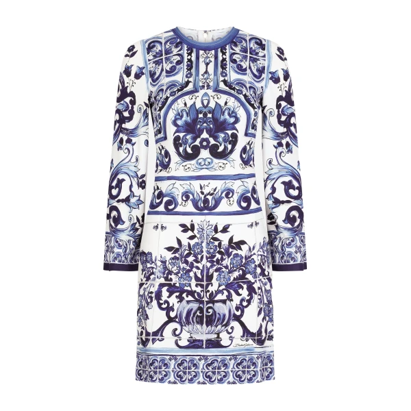Dolce & Gabbana Short majolica-print organzine dress