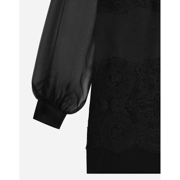 Dolce & Gabbana Short organza dress with lace inlay, view 6