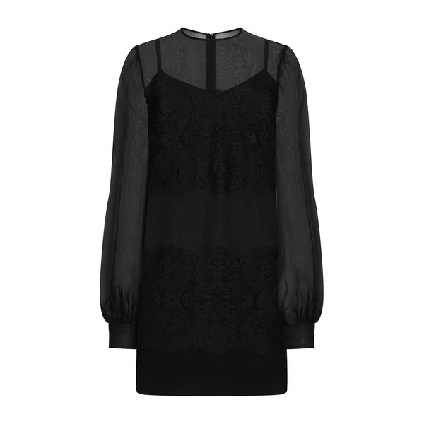 Dolce & Gabbana Short organza dress with lace inlay