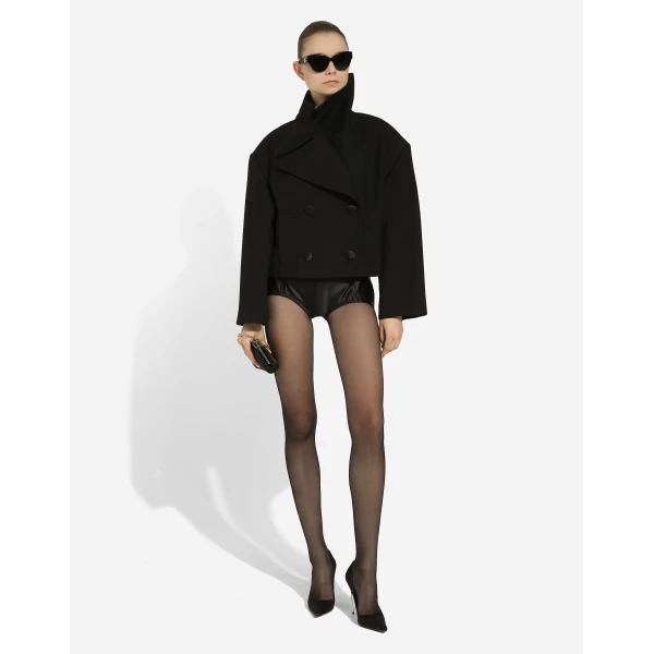 Dolce & Gabbana Short oversize wool gabardine jacket, view 3