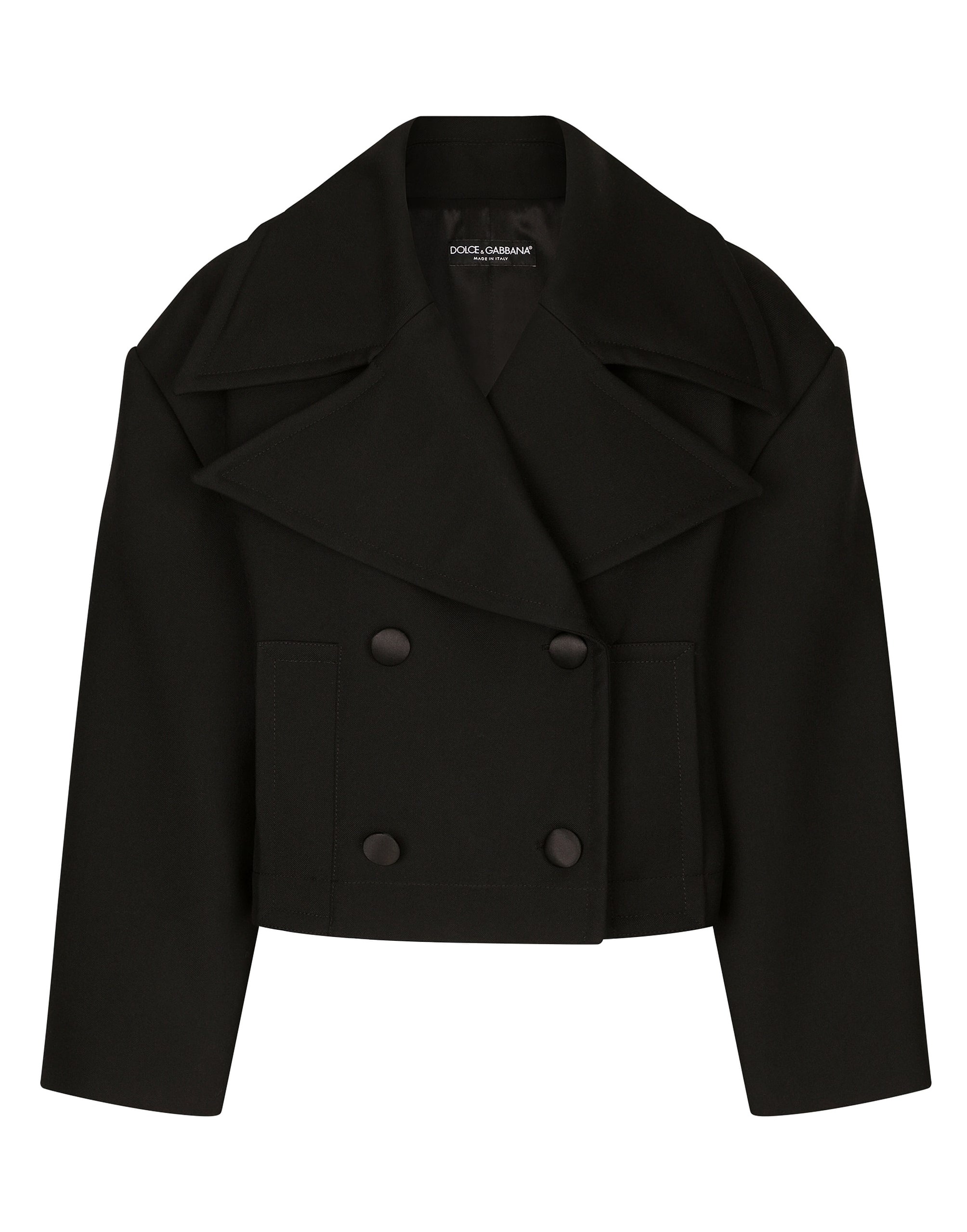Dolce & Gabbana Short oversize wool gabardine jacket
