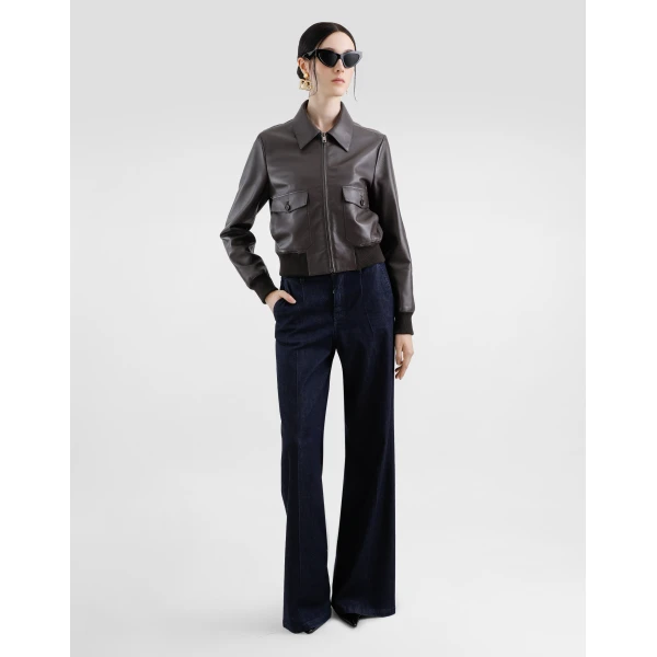Dolce & Gabbana Short plongé nappa leather jacket, view 2