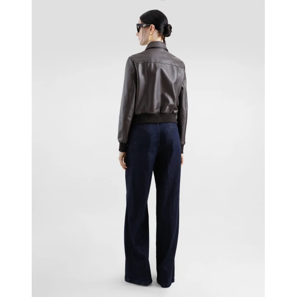 Dolce & Gabbana Short plongé nappa leather jacket, view 3