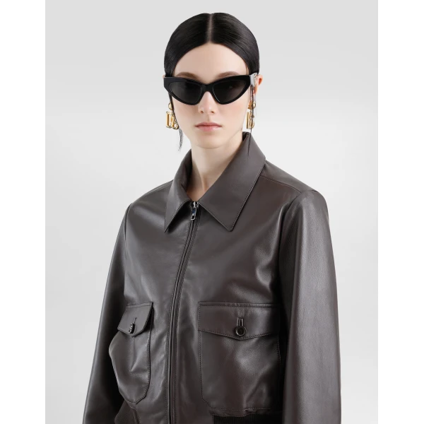 Dolce & Gabbana Short plongé nappa leather jacket, view 5