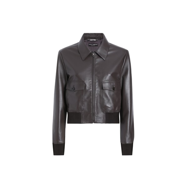 Dolce & Gabbana Short plongé nappa leather jacket