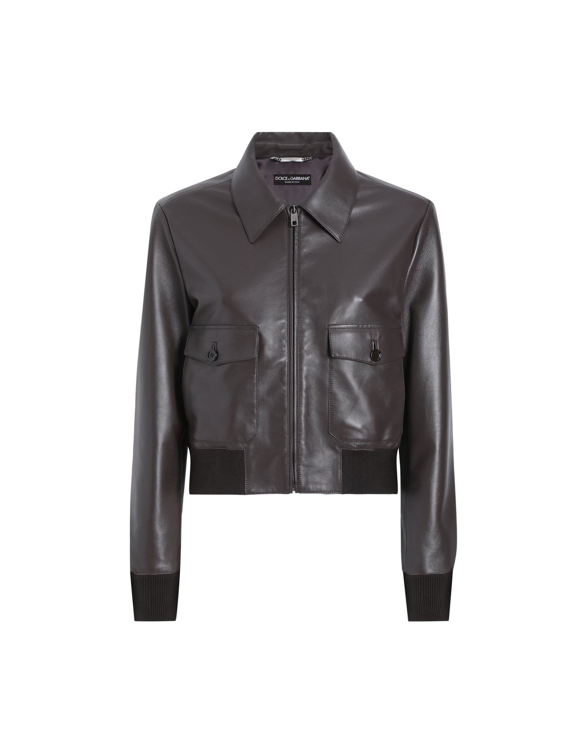 Dolce & Gabbana Short plongé nappa leather jacket