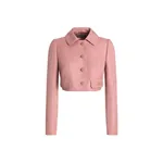 Dolce & Gabbana Short quilted jacquard jacket with all-over DG logo