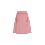 Dolce & Gabbana Short raschel tweed skirt with decorative DG logo buttons