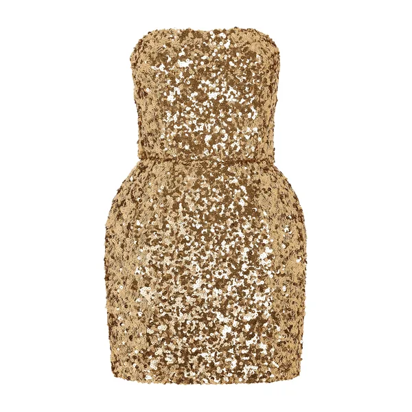 Dolce & Gabbana Short sequined strapless dress