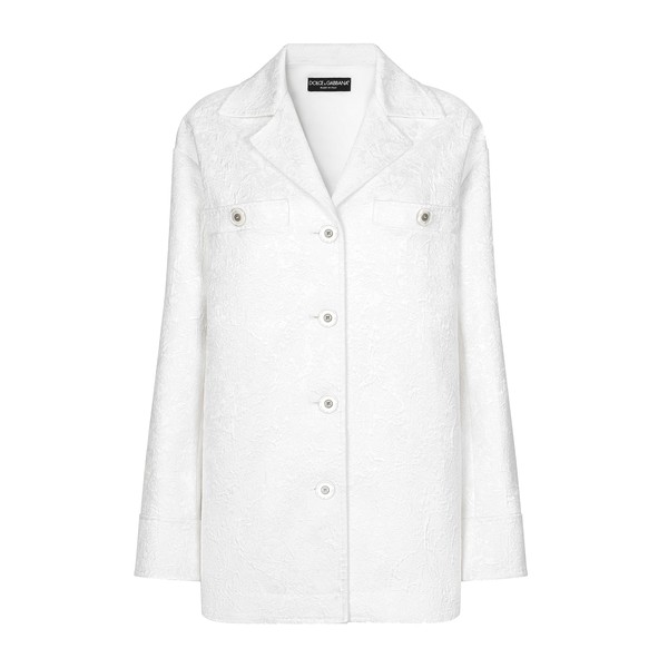 Dolce & Gabbana Short single-breasted brocade coat