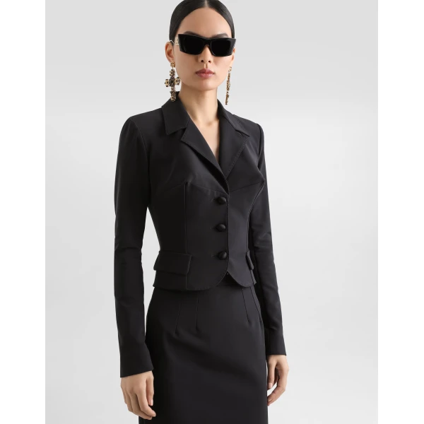 Dolce & Gabbana Short single-breasted technical cady jacket, view 4
