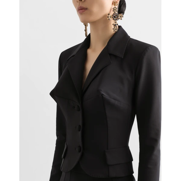 Dolce & Gabbana Short single-breasted technical cady jacket, view 5