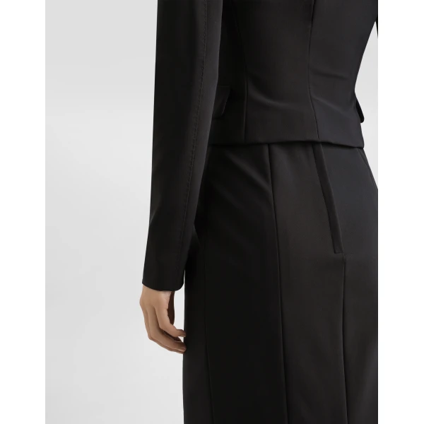 Dolce & Gabbana Short single-breasted technical cady jacket, view 6