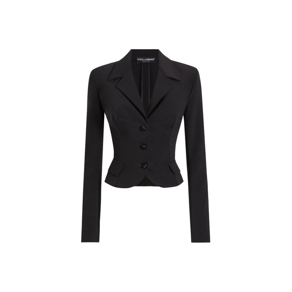 Dolce & Gabbana Short single-breasted technical cady jacket