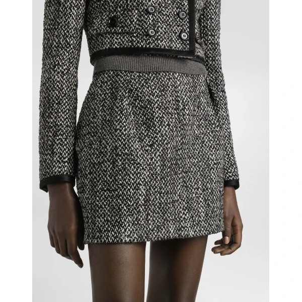 Dolce & Gabbana Short skirt in double wool blend, view 4