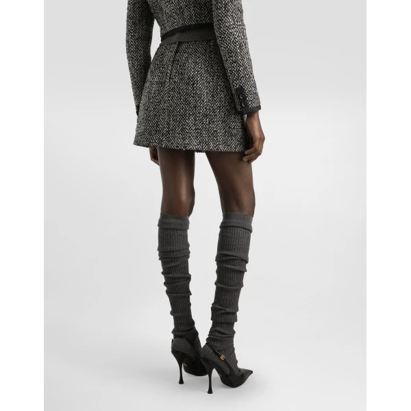 Dolce & Gabbana Short skirt in double wool blend, view 5