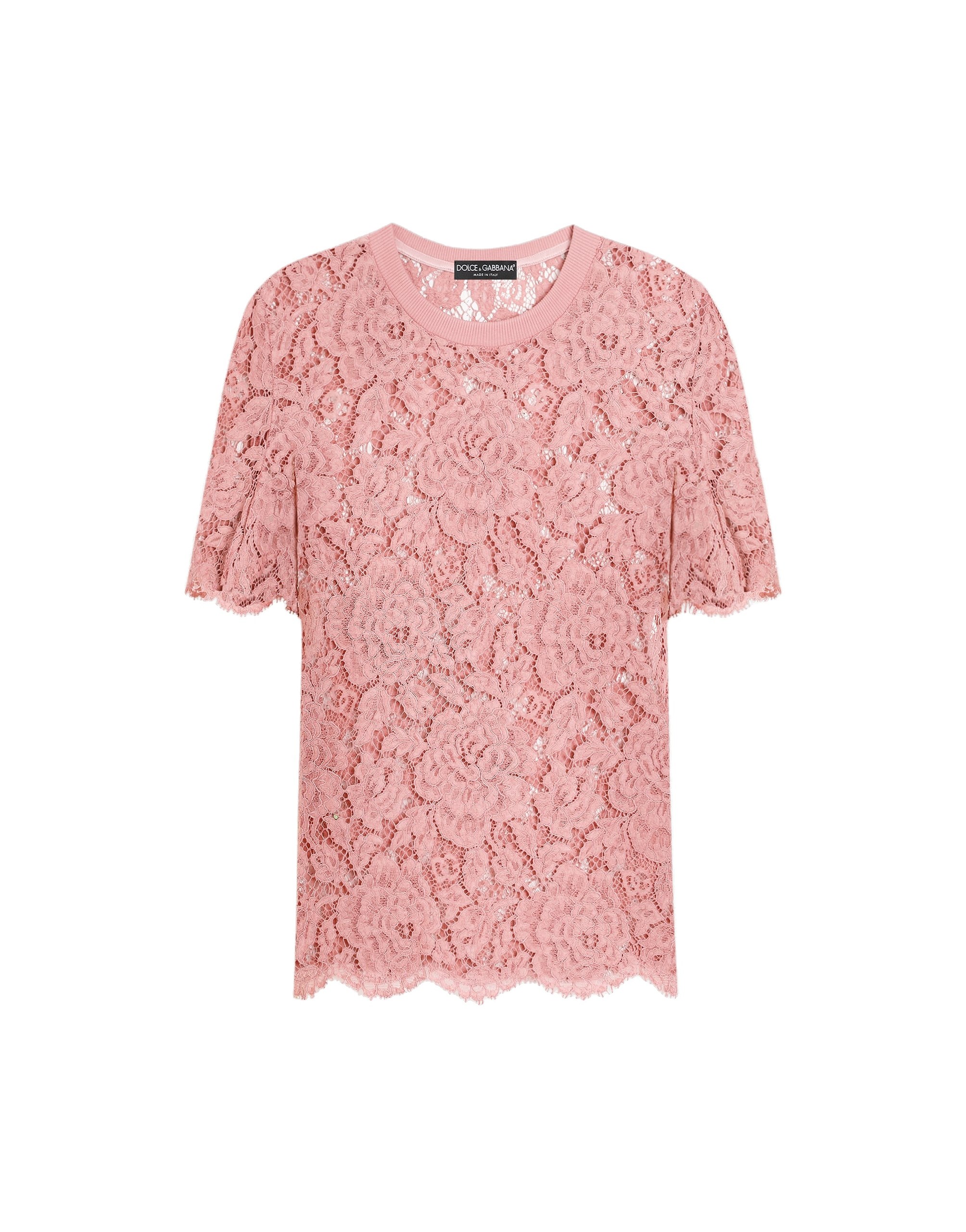 Dolce & Gabbana Short-sleeved Cordonetto lace T-shirt