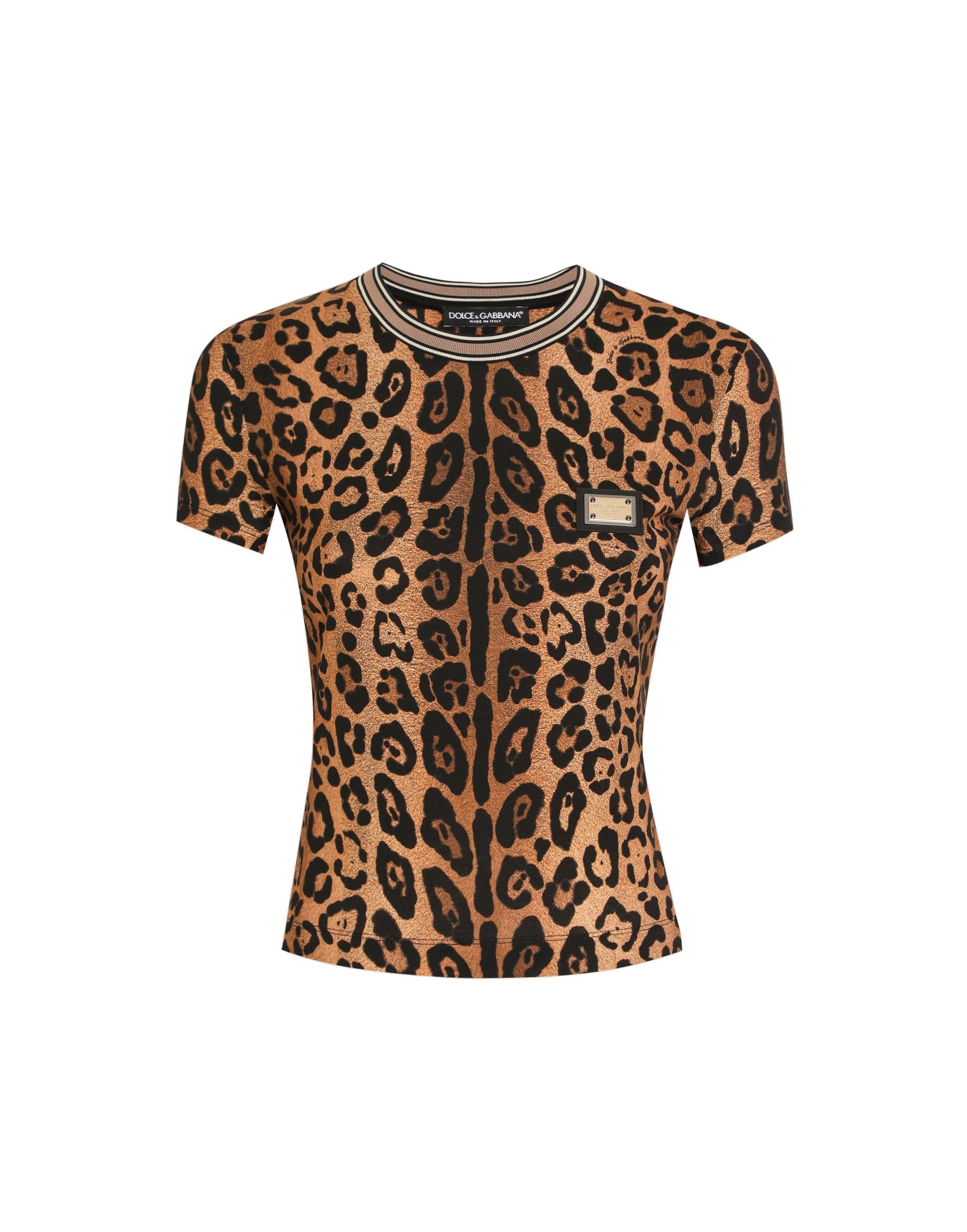 Dolce & Gabbana Short-sleeved leopard-print Crespo T-shirt