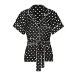 Dolce & Gabbana Short-sleeved silk pajama shirt with polka-dot print