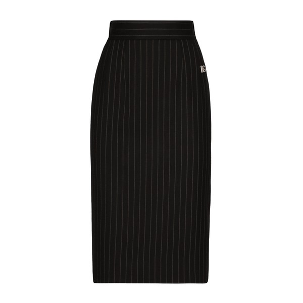 Dolce & Gabbana Short straight-cut pinstripe wool skirt