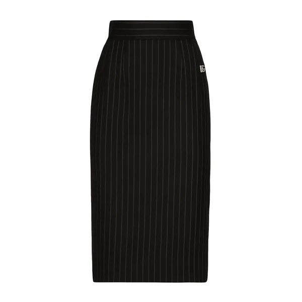 Dolce & Gabbana Short straight-cut pinstripe wool skirt
