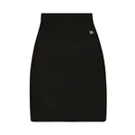 Dolce & Gabbana Short stretch viscose knit skirt with DG logo