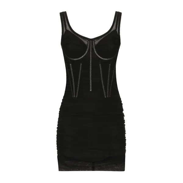 Dolce & Gabbana Short tulle dress with corset details
