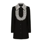 Dolce & Gabbana Short wool coat with lace details