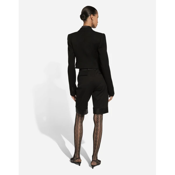 Dolce & Gabbana Short wool gabardine jacket with vest, view 3