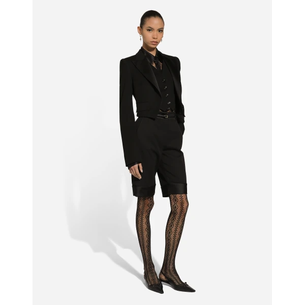 Dolce & Gabbana Short wool gabardine jacket with vest, view 5