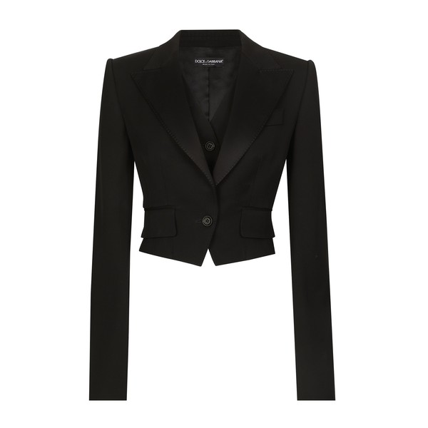 Dolce & Gabbana Short wool gabardine jacket with vest