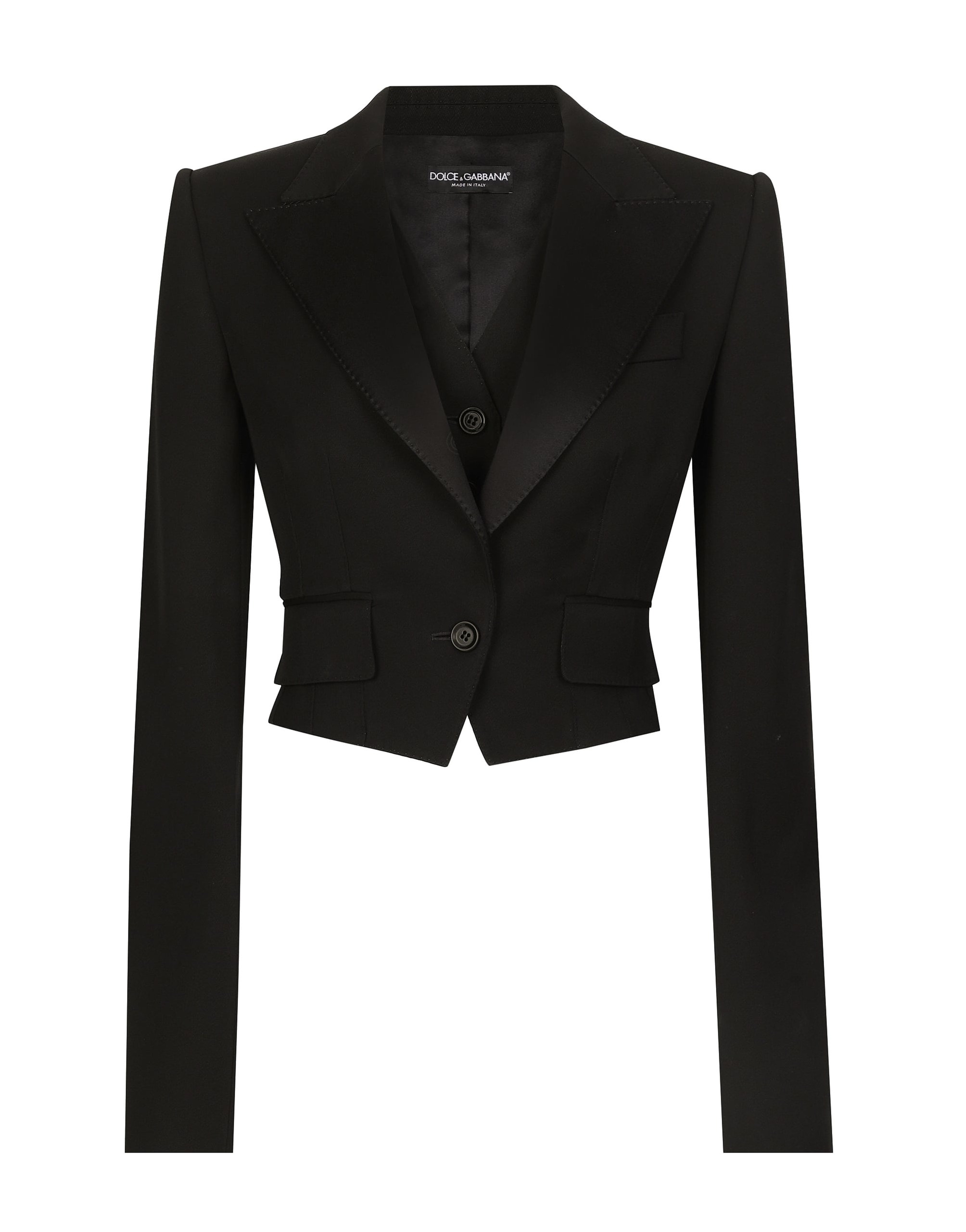 Dolce & Gabbana Short wool gabardine jacket with vest