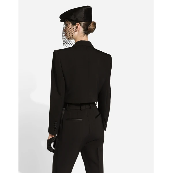 Dolce & Gabbana Short wool gabardine tuxedo jacket, view 6