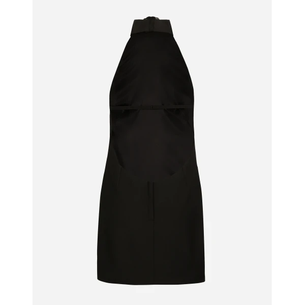 Dolce & Gabbana Short woolen dress with rear neckline, view 2