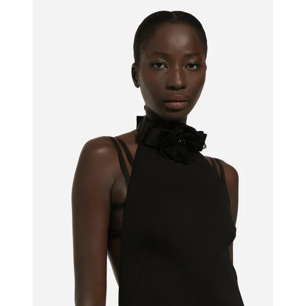 Dolce & Gabbana Short woolen dress with rear neckline, view 5
