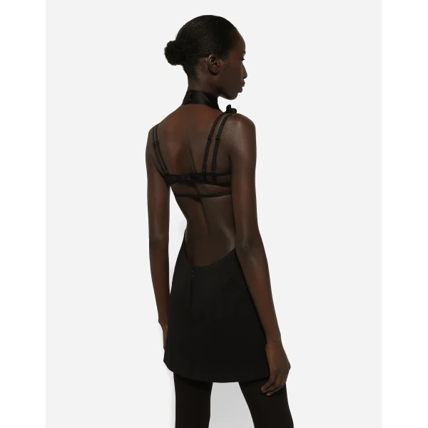 Dolce & Gabbana Short woolen dress with rear neckline, view 6